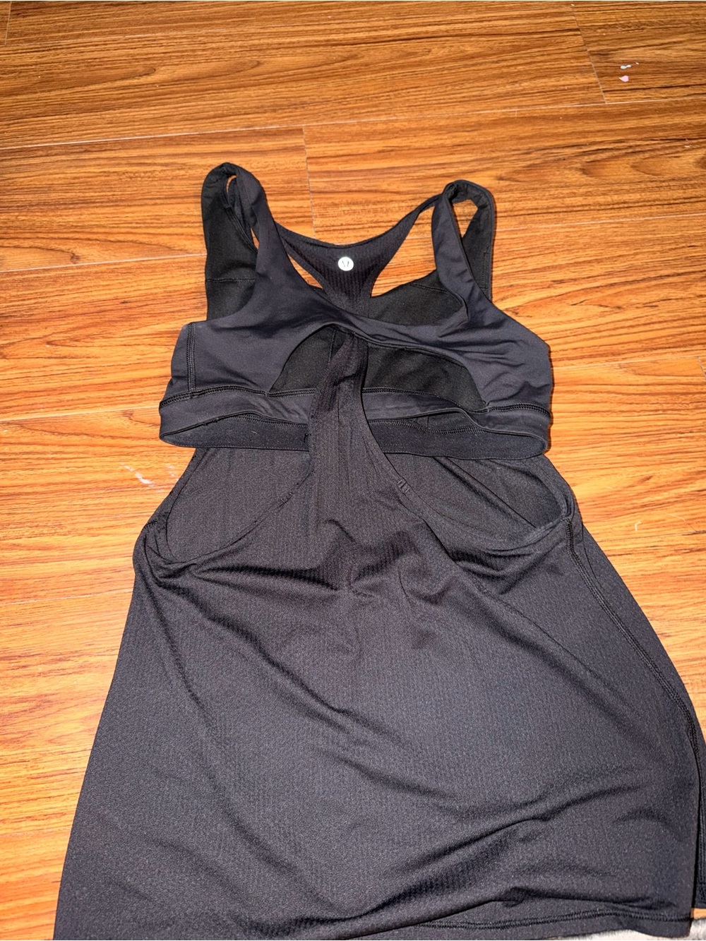 lululemon athletica Black Racerback Tank Top Built in Sports Bra - Picture 2 of 3
